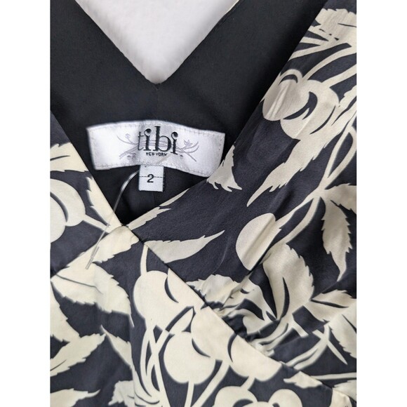 Tibi Black and Cream Floral Mini Dress - Picture 3 of 7